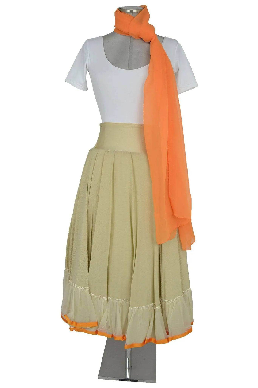 noleggio-gonna-beige-donna-balza-arancio-elegante_1