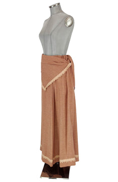 Noleggio gonna donna domestica marrone con passamaneria vintage