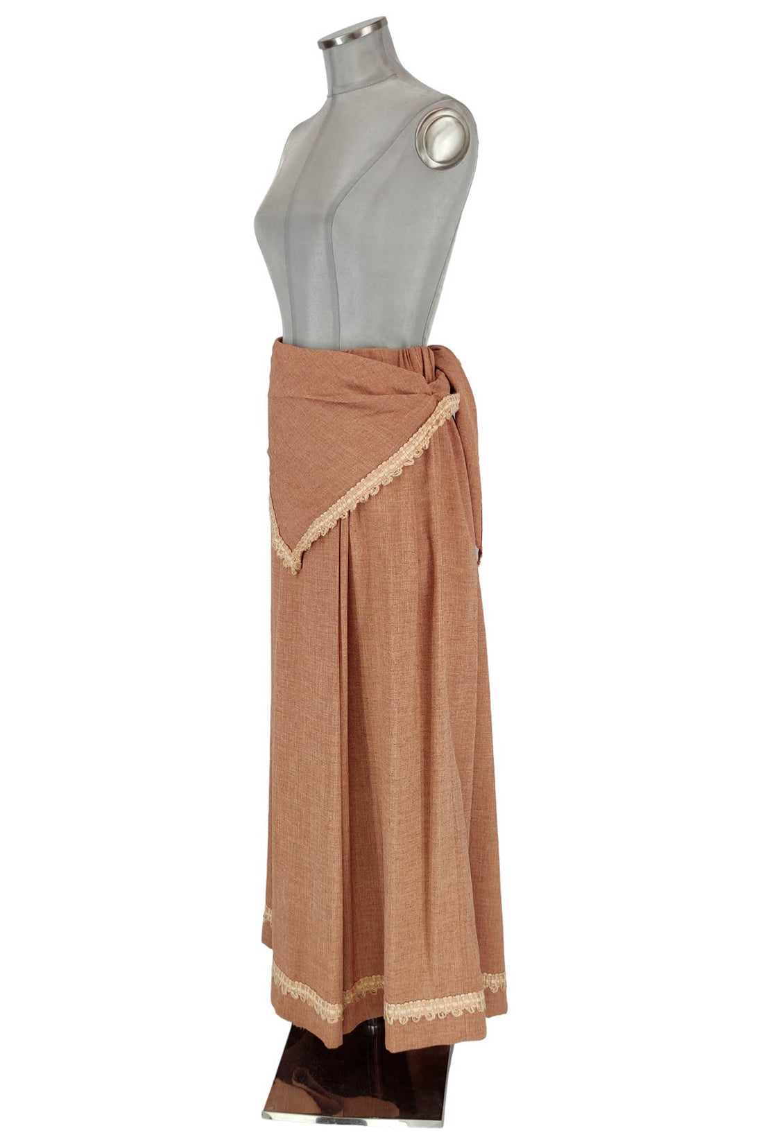 Noleggio gonna donna domestica marrone con passamaneria vintage