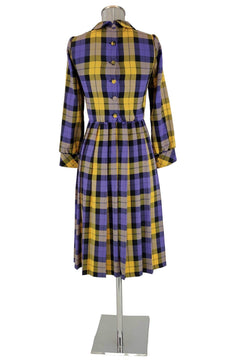 Noleggio abito donna educanda trama scozzese viola vintage