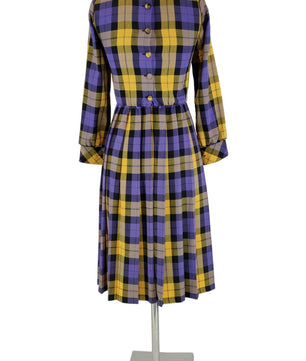 Noleggio abito donna educanda trama scozzese viola vintage