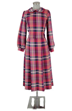 Noleggio abito donna scozzese rosso gonna lunga vintage