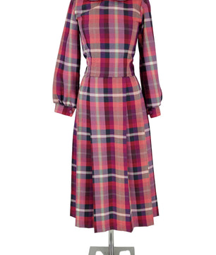 Noleggio abito donna scozzese rosso gonna lunga vintage