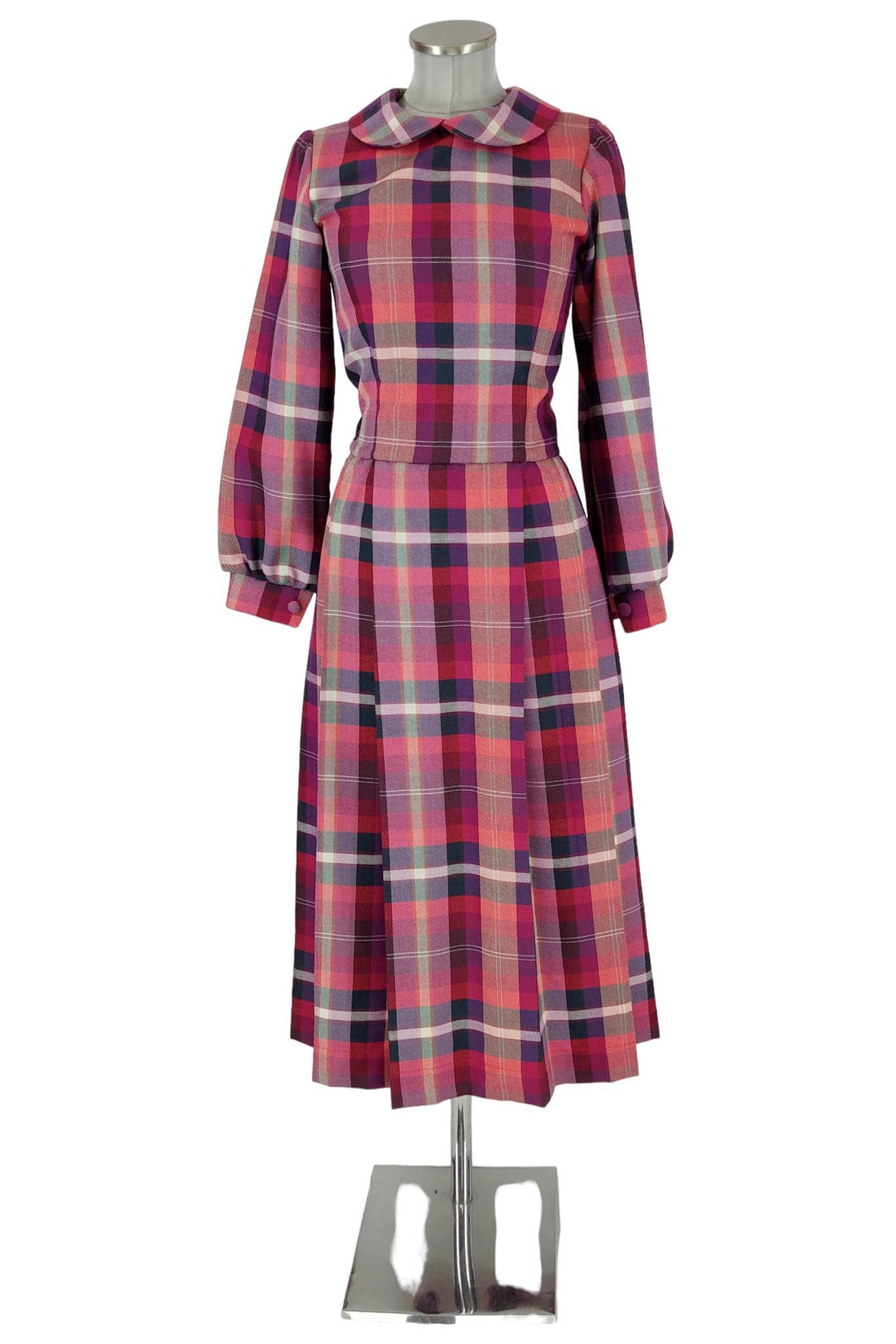 Noleggio abito donna scozzese rosso gonna lunga vintage