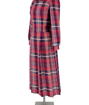 Noleggio abito donna scozzese rosso gonna lunga vintage