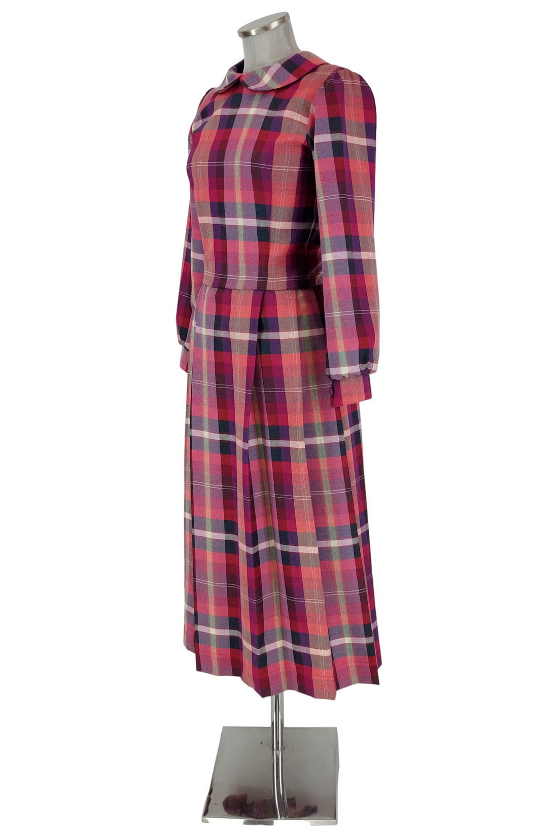 Noleggio abito donna scozzese rosso gonna lunga vintage