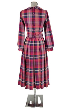 Noleggio abito donna scozzese rosso gonna lunga vintage