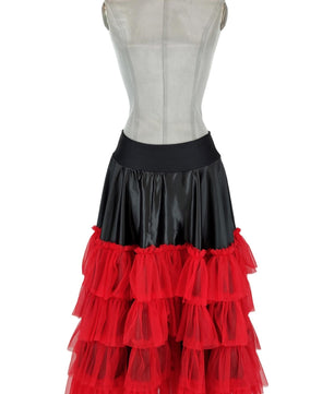 Noleggio Gonna Donna Flamenco Rosso e Nero - Danza