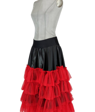Noleggio Gonna Donna Flamenco Rosso e Nero - Danza