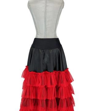 Noleggio Gonna Donna Flamenco Rosso e Nero - Danza