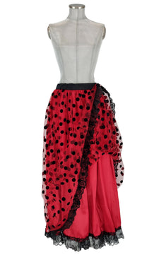 Noleggio Gonna donna Flamenco a Pois Rosso e Nero - Danza