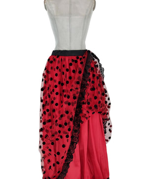 Noleggio Gonna donna Flamenco a Pois Rosso e Nero - Danza