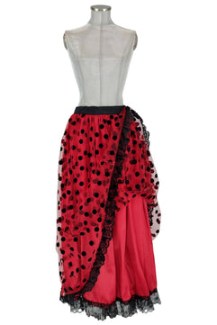 Noleggio Gonna donna Flamenco a Pois Rosso e Nero - Danza
