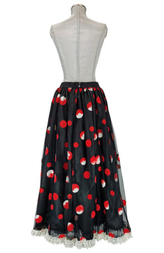 Noleggio Gonna donna Flamenco nera a Pois Rosso - danza