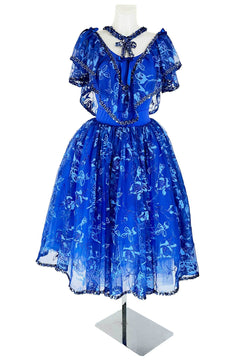 Noleggio Abito da Ballo Vintage Blu con Pizzo per Donna