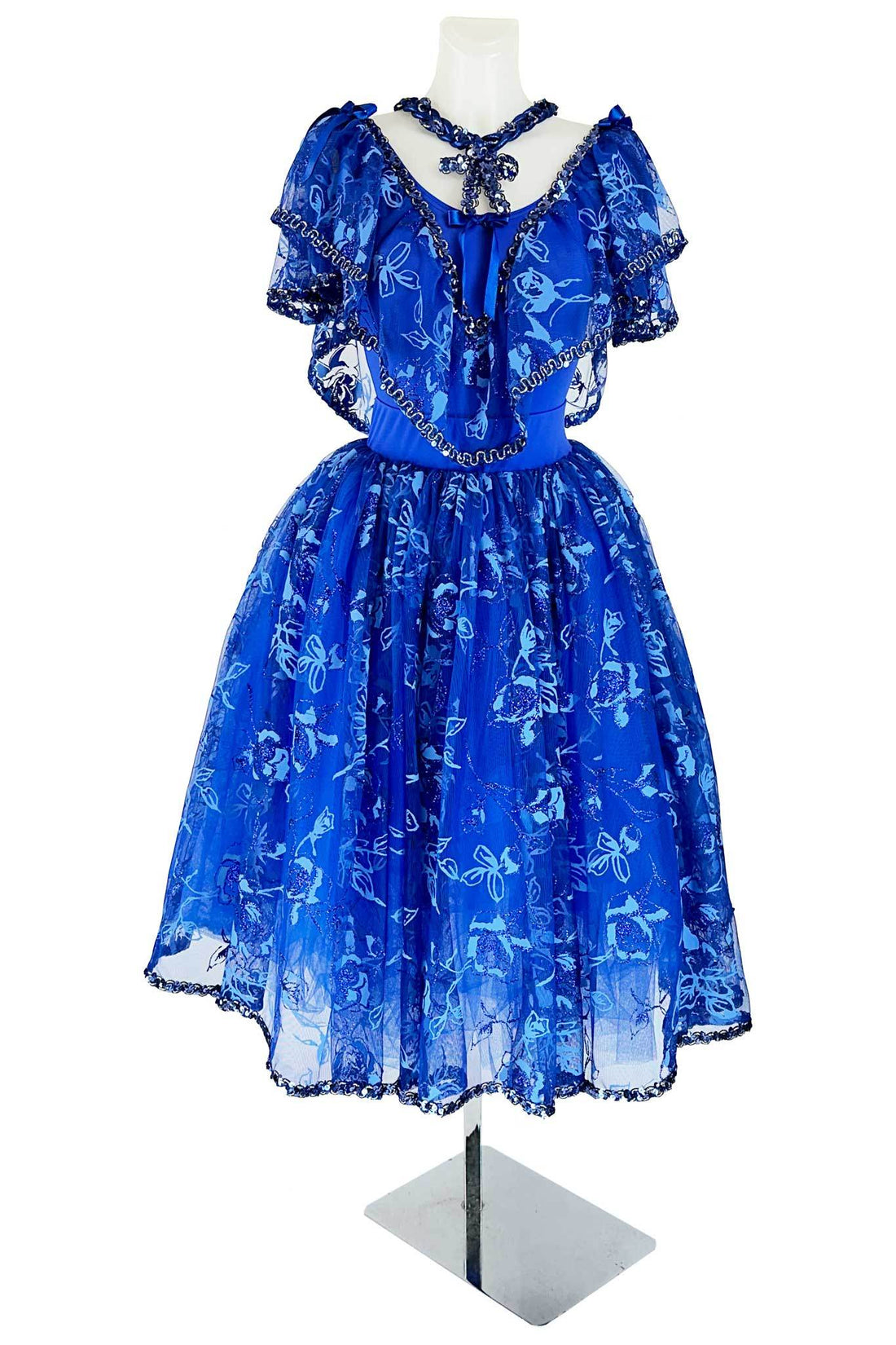 Noleggio Abito da Ballo Vintage Blu con Pizzo per Donna