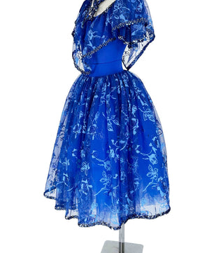 Noleggio Abito da Ballo Vintage Blu con Pizzo per Donna