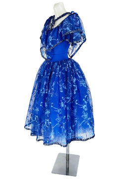 Noleggio Abito da Ballo Vintage Blu con Pizzo per Donna