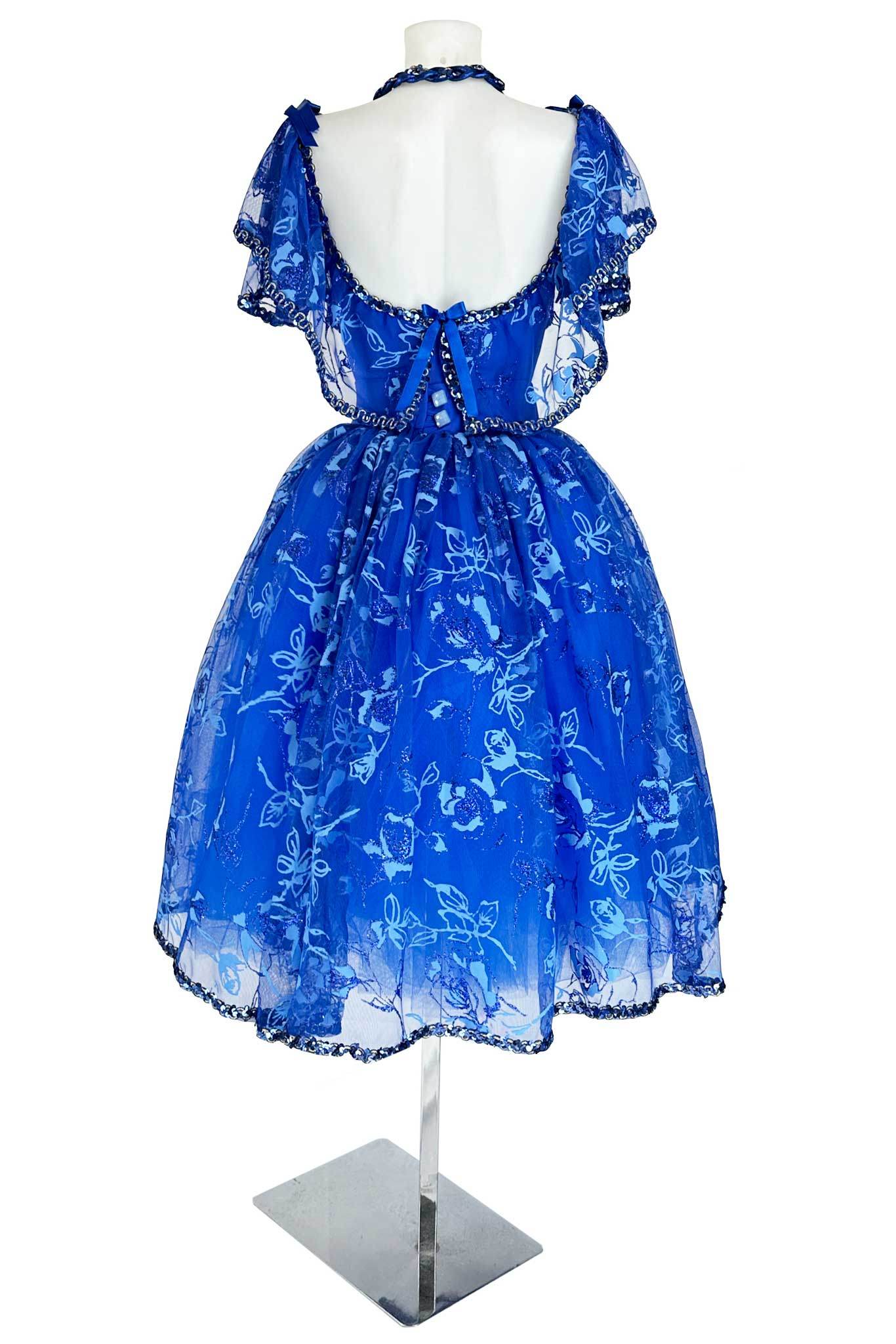 Noleggio Abito da Ballo Vintage Blu con Pizzo per Donna