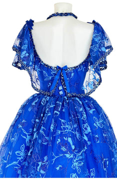 Noleggio Abito da Ballo Vintage Blu con Pizzo per Donna
