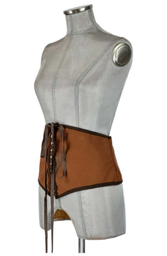 Noleggio Corsetto Storico Marrone donna con Dettagli Decorativi