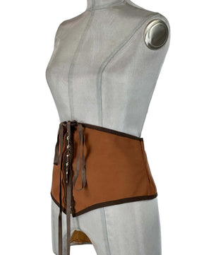 Noleggio Corsetto Storico Marrone donna con Dettagli Decorativi