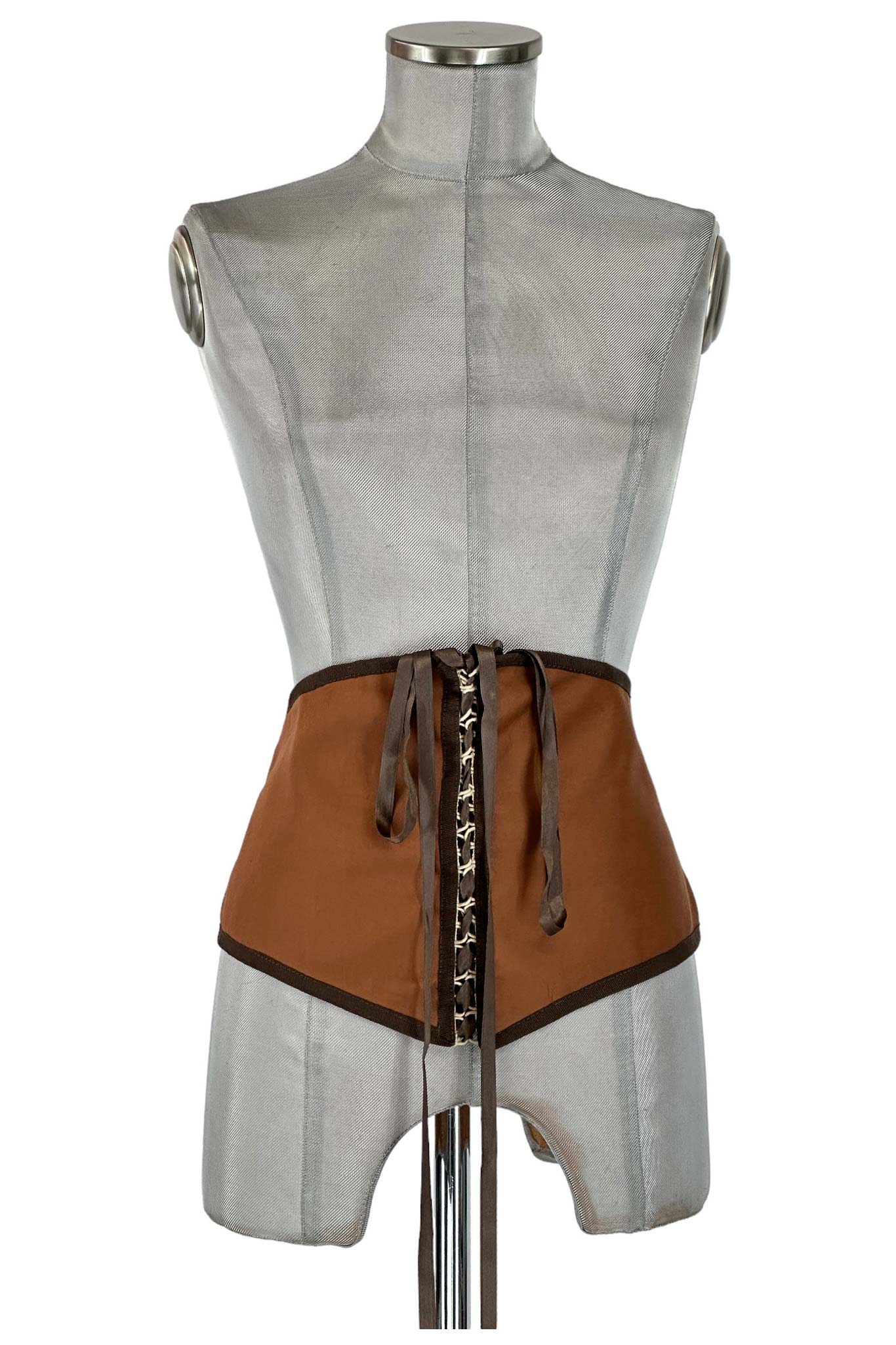 Noleggio Corsetto Storico Marrone donna con Dettagli Decorativi
