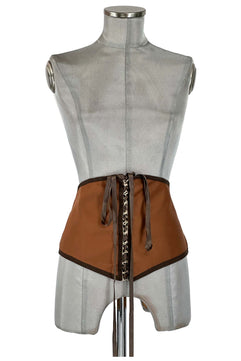 Noleggio Corsetto Storico Marrone donna con Dettagli Decorativi
