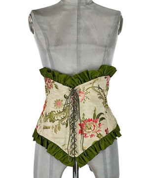 Noleggio Corsetto Storico donna in Raso e Pizzo con Motivi Floreali
