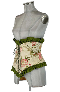 Noleggio Corsetto Storico donna in Raso e Pizzo con Motivi Floreali