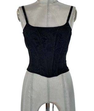 Noleggio Corsetto Nero donna in Pizzo con Spalline Sottili