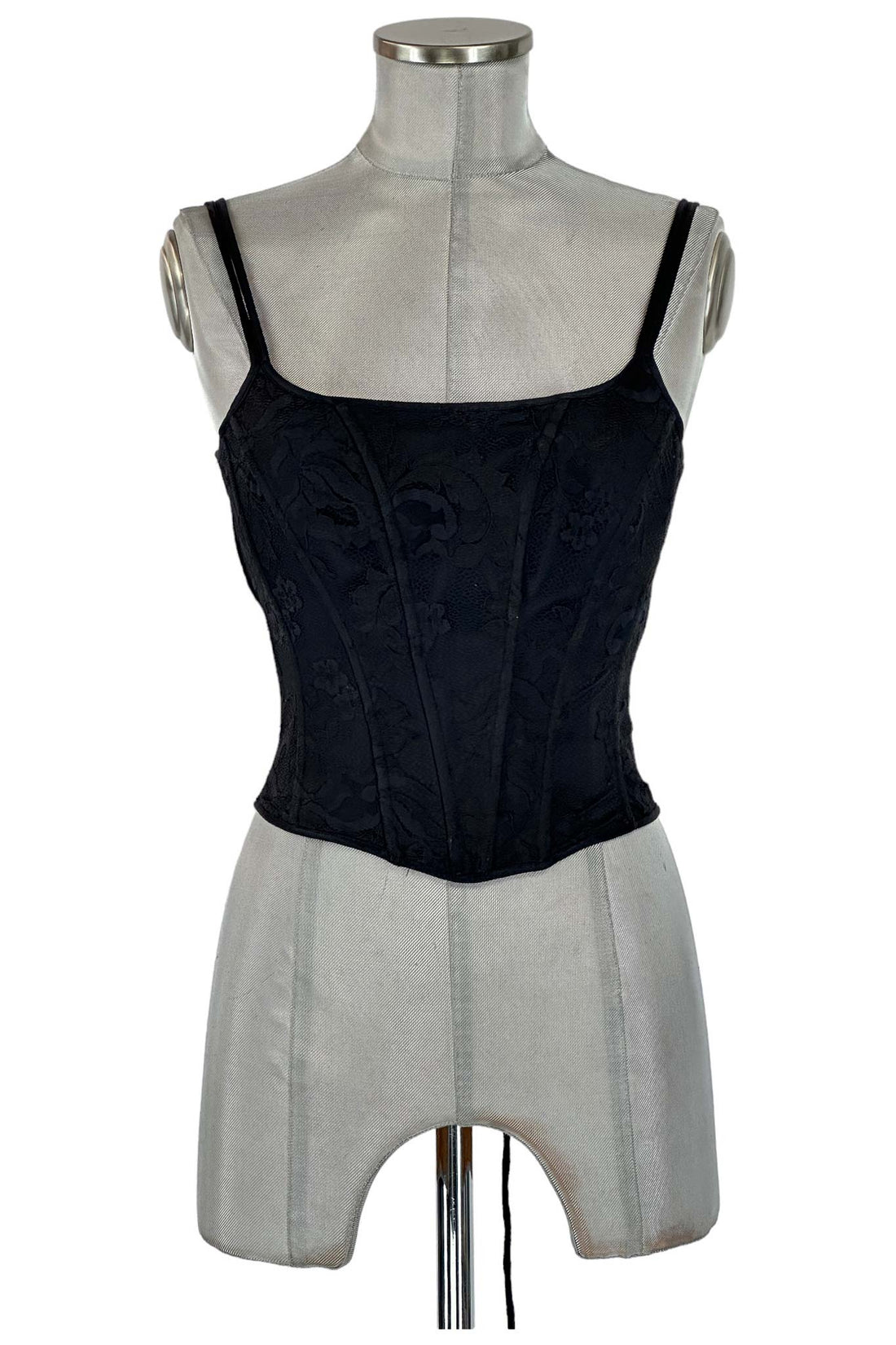 Noleggio Corsetto Nero donna in Pizzo con Spalline Sottili