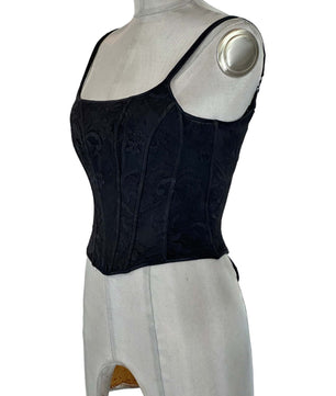 Noleggio Corsetto Nero donna in Pizzo con Spalline Sottili