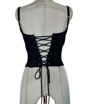 Noleggio Corsetto Nero donna in Pizzo con Spalline Sottili