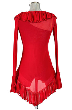 Noleggio Abito Rosso con Rouches e Spallina Asimmetrica Donna