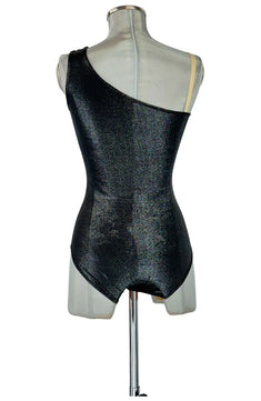 Noleggio Body Nero Asimmetrico Glitterato Donna - danza