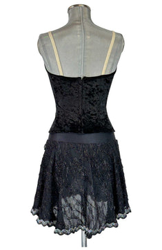 Noleggio Abito Nero Corsetto Velluto e Dettagli Pizzo Donna