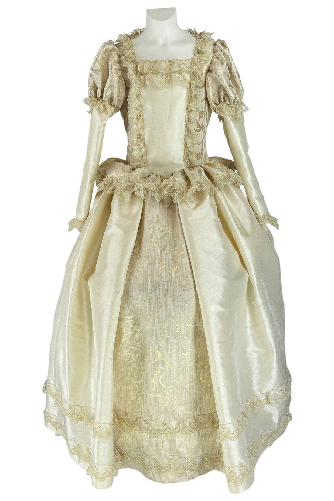 Noleggio Abito Storico donna in Seta e Pizzo Dorato - Eleganza Reale