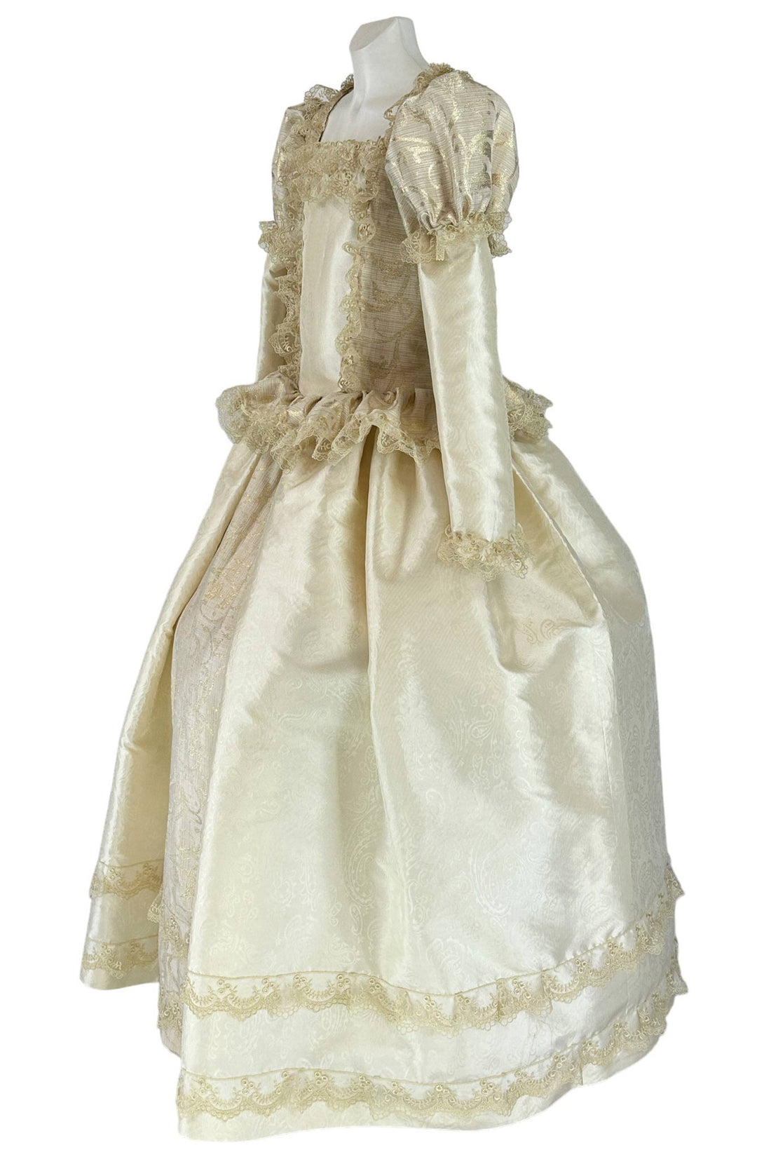 Noleggio Abito Storico donna in Seta e Pizzo Dorato - Eleganza Reale
