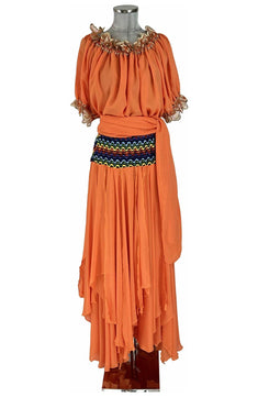 Noleggio Abito donna Etno-Chic Arancione - Eleganza e Vivacità