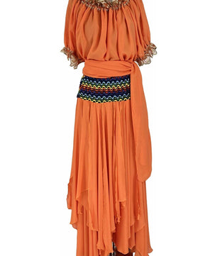 Noleggio Abito donna Etno-Chic Arancione - Eleganza e Vivacità