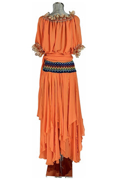 Noleggio Abito donna Etno-Chic Arancione - Eleganza e Vivacità