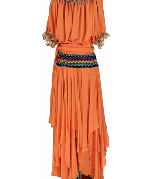 Noleggio Abito donna Etno-Chic Arancione - Eleganza e Vivacità