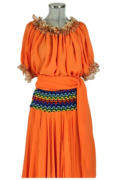 Noleggio Abito donna Etno-Chic Arancione - Eleganza e Vivacità