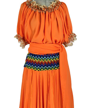 Noleggio Abito donna Etno-Chic Arancione - Eleganza e Vivacità