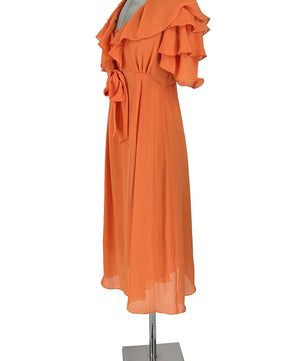 noleggio-abito-donna-elegante-arancione-volant_2