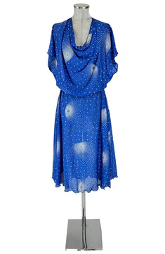 Noleggio Abito Vintage Blu donna con Stampa Astratta - Eleganza Retrò