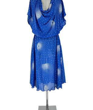 Noleggio Abito Vintage Blu donna con Stampa Astratta - Eleganza Retrò