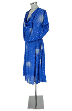 Noleggio Abito Vintage Blu donna con Stampa Astratta - Eleganza Retrò