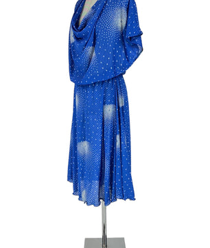Noleggio Abito Vintage Blu donna con Stampa Astratta - Eleganza Retrò